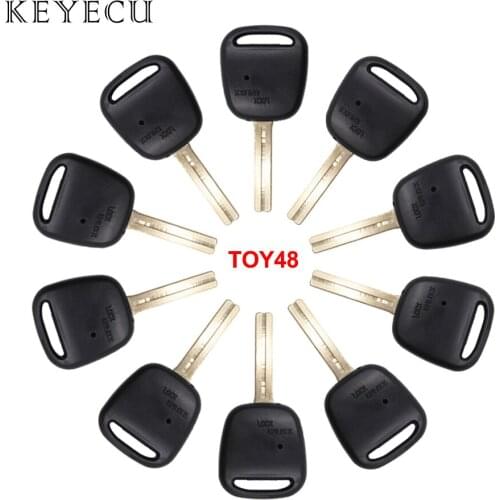 Keyecu 10 Pieces Side 1 Button Remote Car Key Shell Case Housing Cover with TOY48 Short Blade for Toyota Carina Estima Harrier