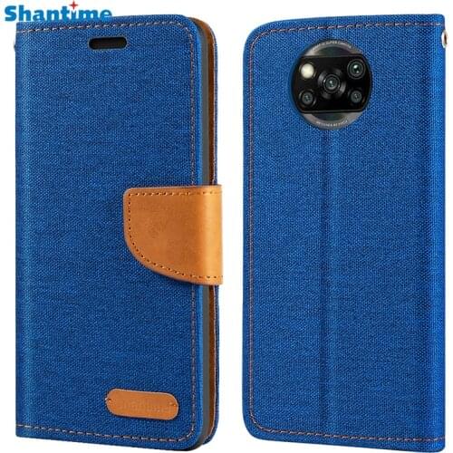 Oxford Leather Wallet Case For Xiaomi Poco X3 NFC With TPU Soft Back Cover Magnet Flip Case For Xiaomi Poco X3 Poco X3 Pro