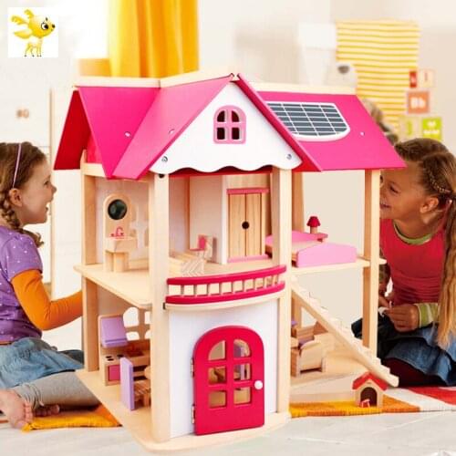 DIY-KIT Pretend Play Furniture Toys Wooden Dollhouse Furniture Miniature Toy Set Doll House Toys For Children Kids Toy