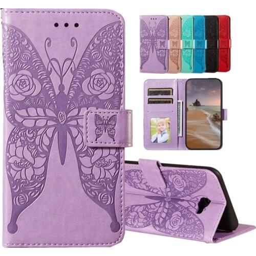 For Samsung Galaxy J4 Plus SM-J415F Luxury Leather Flip Case For Samsung Galaxy J4Plus SM-J415FN Butterfly Pattern Cover