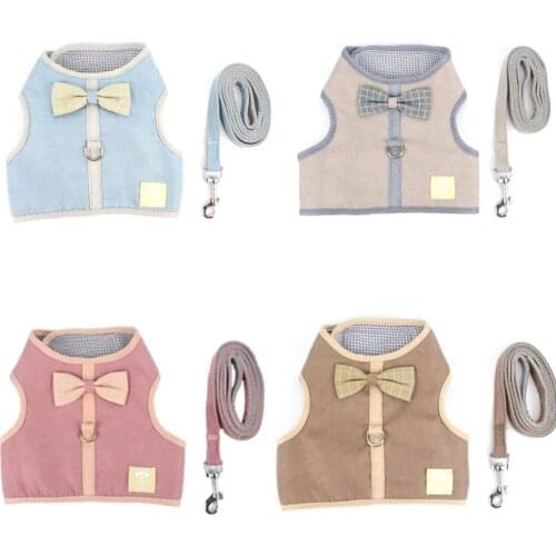 Breathable Soft Leash Attachment Dog Pet Harness Korean Style Butterfly Bow Cat Harness Vest for Small Pet S M L