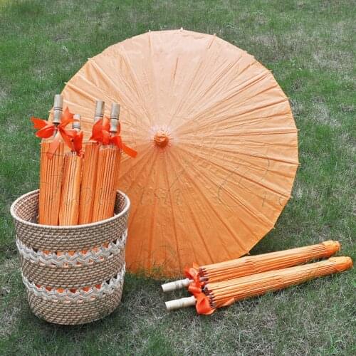 [ Fly Eagle ]30pcs/lot Orange Paper Parasol -handmade bamboo rice paper umbrella