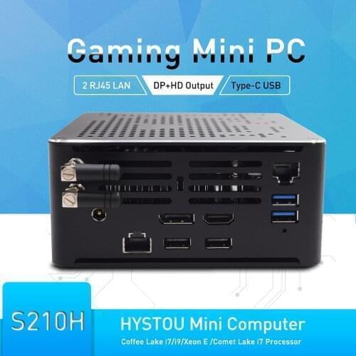Hystou 10th Gen Nuc Intel i7 10750H i9 9880H Xeon 2286M Mini PC 2 Lans Win10 2*DDR4 2*NVME Gaming Desktop Computer 4K DP HDMI2.0