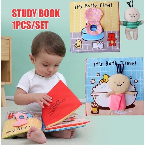Baby Early Education Three-dimensional Cloth Book Toilet Bath Learning Toy With Ringing Paper New Design Kids Toys Gift Dropship