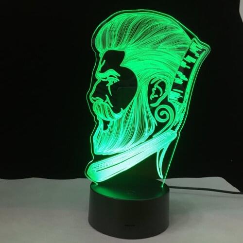 Creative Beauty Salon barberia Store Sign Barber Shop Business 3D LED Night Light Home Party Night Lamp Optical Table Light