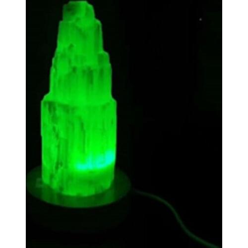 Selenite Crystal Lamp Tower Gemstone Gypsum LED Light Night Light Home Room