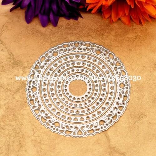 5pcs Heart Round Metal Die cutting Dies For DIY Scrapbooking Photo Album Decorative Embossing Folder Stencil Die Cut 8072543