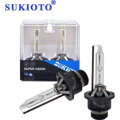 SUKIOTO 2PCS 35W 12V High Bright HID Xenon Bulb D2S D2R HID Bixenon Projector Lens Lamp 5500K D4S D4R HID Replacement Lamp Light