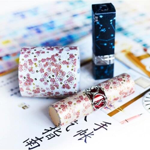 Cherry Butterfly Lipstick Mask With Gilding Washi Tapes Bullet Journal Masking Tape Adhesive Tape DIY Scrapbooking Washi Sticker