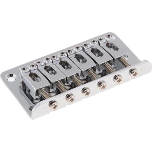 Set of 6-String Fixed Bridge Tailpiece with Nut for Headless Electric Guitar