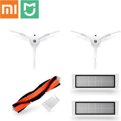 Original XIAOMI Mijia Robot 1 / 2 Vacuum Cleaner Parts Pack 2pcs Side Brush 2pcs HEPA Filter 1pcs Main Brush 1pcs Cleaning Tool