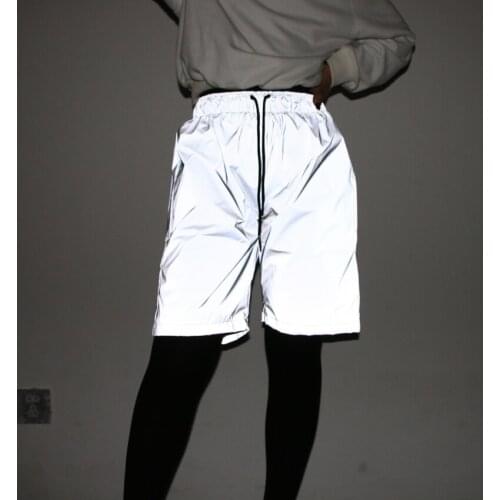 New 2021 Summer Fashion Men Women Night Light Reflective Shorts Hip Hop Shiny Blink Short Pants For Couples M-3XL