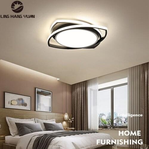 Surface Mount Modern Led Chandelier Black&Gold Ceiling Led Lustre Chandelier Lighting for Living room Bedroom Kitchen Luminaires