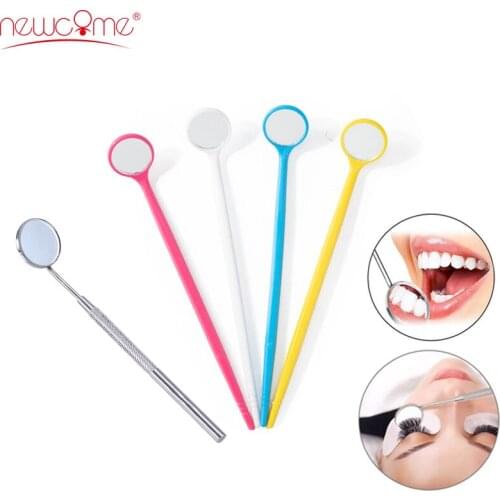 Checking Eyelash Extension Mirror Stainless Steel Dental Instruments Mouth Eyelash Professionals Make Up Teeth Clean Oral Tools