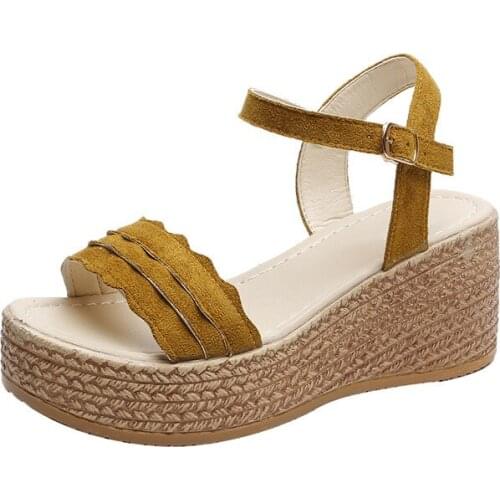 New Style Women Platform Wedges Shoes Female Fashion Casual Buckle Strap Sandals Women Shoes Classics Front Rear Strap Sandals