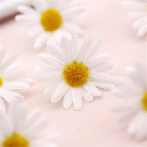 Wedding Decoration 10PCS White Small Daisy Sun Flower Lawn Decoration Flower Flower Head Silk Flower Simulation Flower Diy