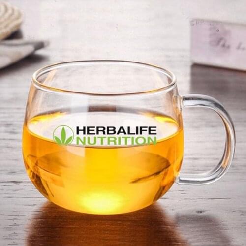 New Ins 240/350/400ml Herbalife Nutrition Heat Resistant Can Glass Creative Ice Coffee Coke Milk Juice Square Mouth Water Cup