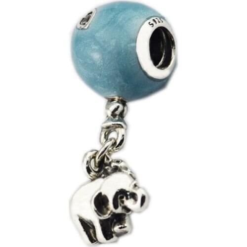 Elephant and Blue Balloon Charm DIY Jewelry Making Fits Original 925 Silver Bracelets For Woman Beads For Jewelry Making Charms