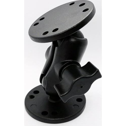 Universal Aluminum Alloy Double Ball Mount with Two Round Plates AMPS Hole Pattern 5.5 9 CM Double Socket Arm