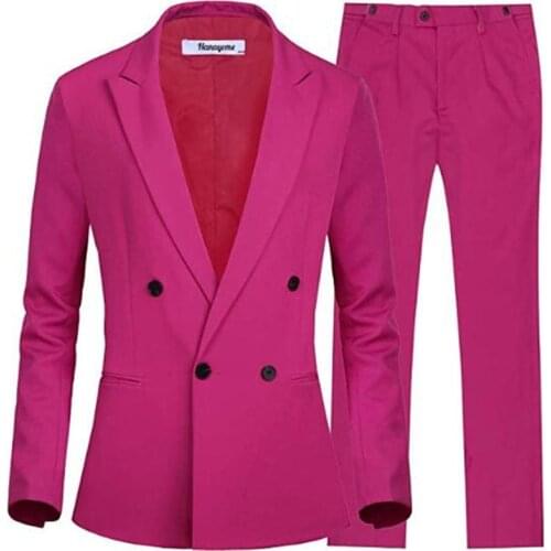 Women Jacket+Pants Fuchsia Women Business Suits Women Pantsuit Office Uniform Style Female Trouser Suit Custom Made