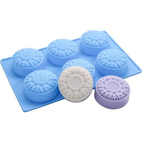 1PCS Sunflower Flower Soap Mold Handmade Soap Mold Mousse Cake Silicone Mold Cake Baking Tools Soap Molds For Soap Making
