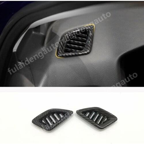 2pcs For Honda Accord 2018-2020 Red ABS Carbon Fiber Interior Upper Air Vent Outlet Frame Trim Car Styling Accessories