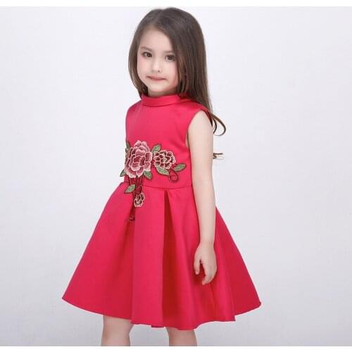 2017 Summer Children Girls Dresses Lovely Baby Girls A Line Dress Baby Kids Sleeveless Dress for Childrens Clothing 3-11Y