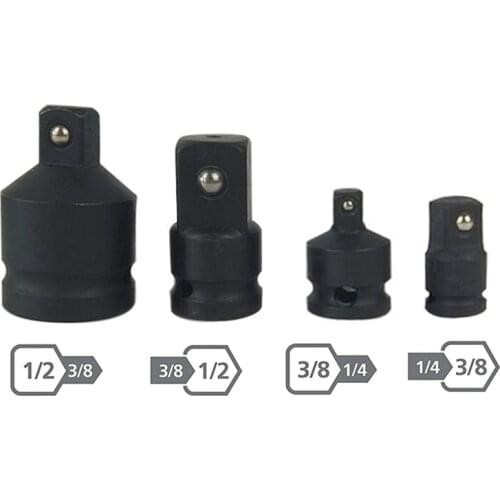 4pcs/set Black 1/4 3/8 1/2 Hand Tools Set Drive Socket Adapter Converter Reducer Air Impact Socket Wrench Adapter Auto Replaceme