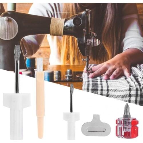 5pcs Needle Plate Screwdriver Thread Removal Cleaning Brush for Sewing Machine Needle Plate Driver Sewing Repair Tools
