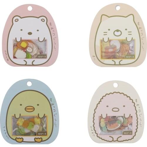 50 sheets/Bag Super Cute Cartoon Animal Small Stickers Lovely Cat Dog Bear Duck Caricature Image Diary Hand Account Decoration