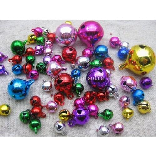 6-60pcs High Quality Colorful Small Jingle Bells Metal COPPER Loose Beads Pendant Christmas Decoration Craft Diy Accessories