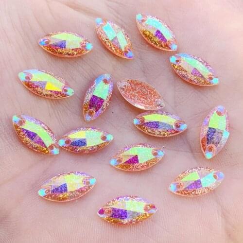 7*15mm Horse eye shape High quality Resin sew on rhinestones diy/clothing accessories 400pcs/lot -E014*5