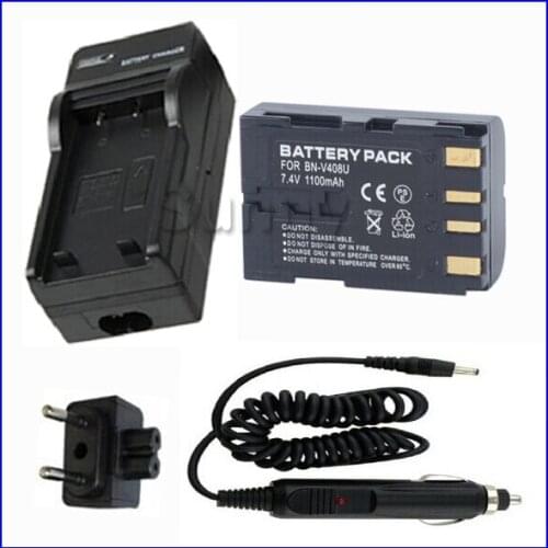 Battery and Charger for JVC BN-V408, BN-V408U, BN-V408US, BN-V428,BN-V428U,BN-V428US, BN-V416, BN-V416U Lithium Ion Rechargeable