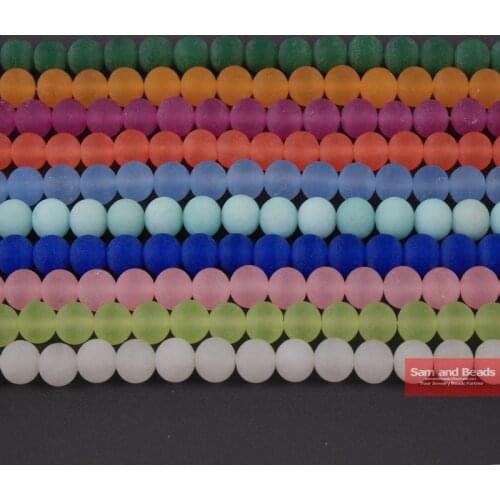 A Grade Natural Stone Dull Polished Matte Green Blue Purple Yellow Jades Beads For Jewelry Making