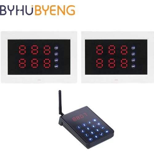 BYHUBYENG Queue Management Ticket Pager Restaurant Nurse Call System Enfermagem Chamada Display Calling Wireless Service