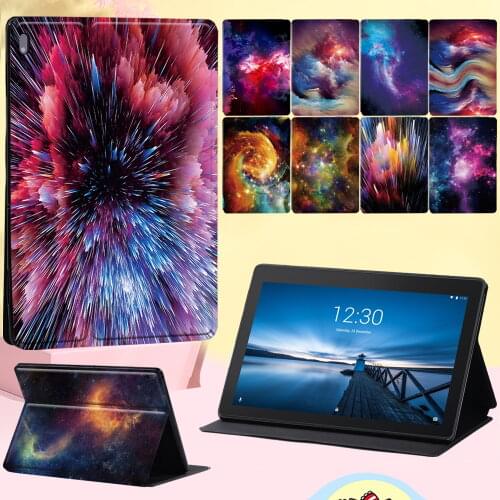 For Lenovo Smart Tab M10 FHD Plus/Lenovo Tab (M10/E10) Space Pattern Cover Case - New PU Leather Stand Flip Tablet Case + Pen
