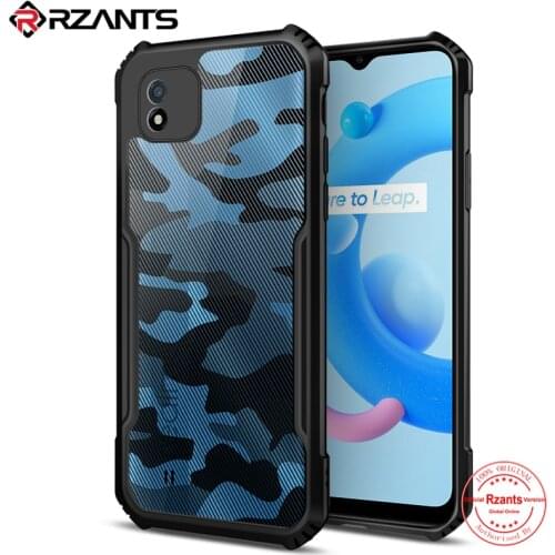 Rzants For OPPO Realme C11 2021 Realme C20 Case Hard Camouflage Beetle Anti Drop Protection Clear Back Flexible TPU Frame Bumper