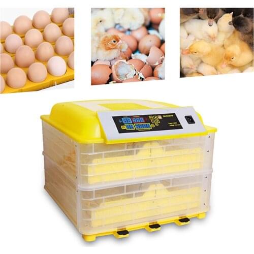 Digital Egg Incubator 96 Eggs Poultry Hatcher Machine with Fan Egg Turner LCD Display Temperature Humidity Alarm Function