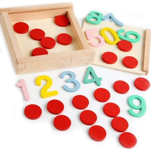 Baby Montessori Counting Math Toy Early Educational Learning Numbers Digital Matching Blocks Wooden Toys Preschool Teaching Aids