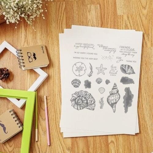 H55A Shell Conch Seal Stamp with Cutting Dies Stencil DIY Scrapbooking Embossing Photo Album Decor Paper Card Craft