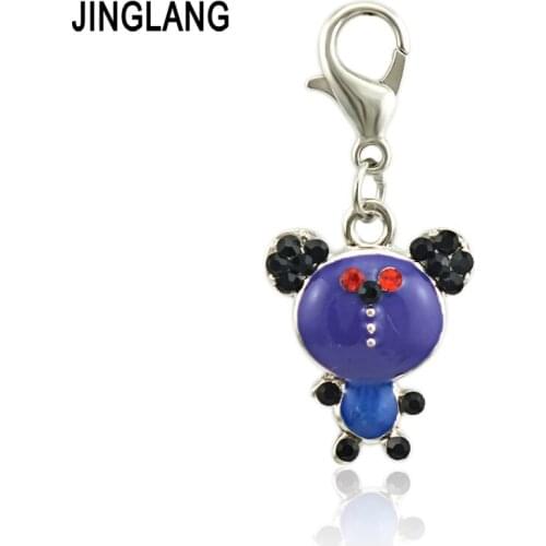 JINGLANG Enamel Cute Girl Charms Pendant Diy Personalized Necklace Bracelet Handmade Accessories Jewelry Finding 12 Pcs