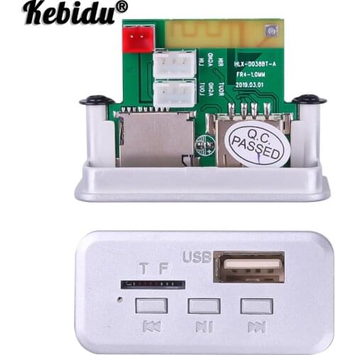 Kebidu 12V Mini Wireless Bluetooth 5.0 MP3 Decoder Board Audio Module MP3 WMA Support USB FM TF Radio AUX input For Car Radio