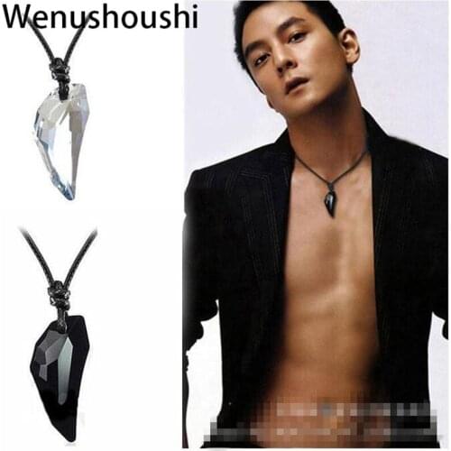 Fashion Korean rope chains glass crystal wolf teeth Necklace for women fj071