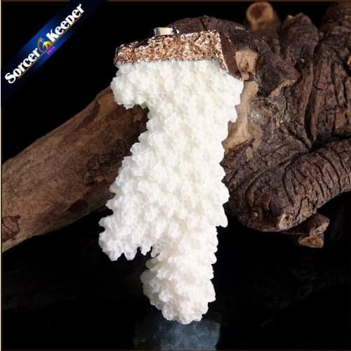 Natural Stone Raw White Coral Pendant Necklace Druzy Drusy Elestial Skeletal Cluster Specimen Fit Jewelry Making AA381