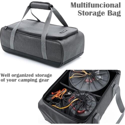 Outdoor Camping Stove Kit Cookware Set Storage Carrying Bag with Partitions Water Resistant