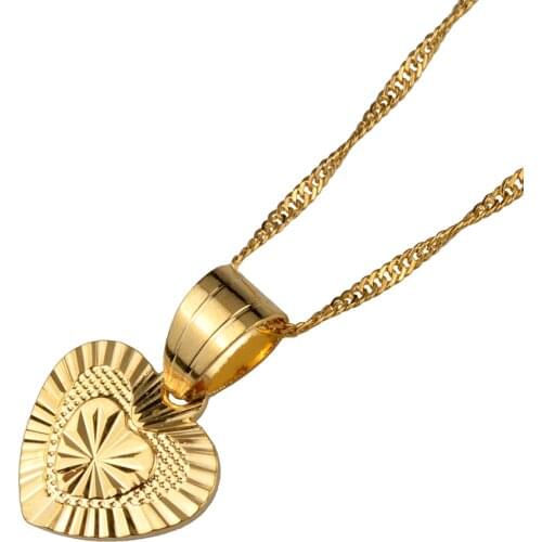 Anniyo 1.6CM SMALL Heart Pendant and Necklaces for Women Girl Romantic Fashion Jewelry Gifts for Wife and Girlfriend #006010