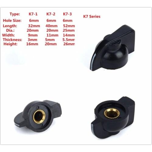 Plastic Knob Rotary Switch Cap K7-1 K7-2 K7-3 6MM hole size