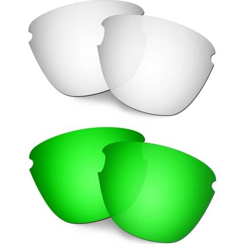 HKUCO Polarized Replacement Lenses For Frogskins Lite Sunglasses Silver/Green 2 Pairs