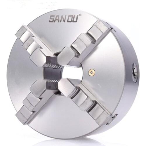 160mm Self-centering Lathe Chuck 4Jaw 6" Chuck Hardened Steel Plain Back CNC Metal Lathe Working