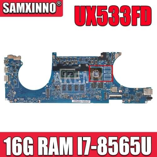 SAMXINNO For ASUS ZenBook 15 UX533FN UX533FD UX533F UX533FDX Laotop Mainboard Motherboard 16G RAM I7-8565U (V2G)
